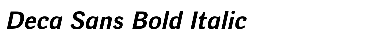 Deca Sans Bold Italic